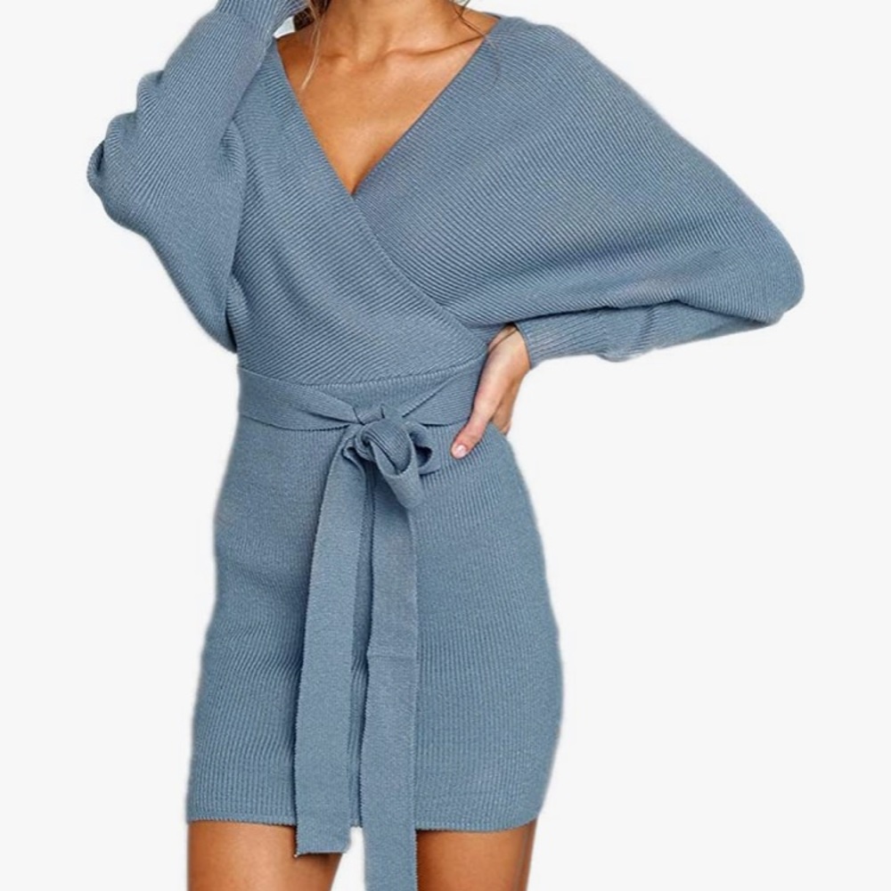 Brand new, never worn blue sweater dress
